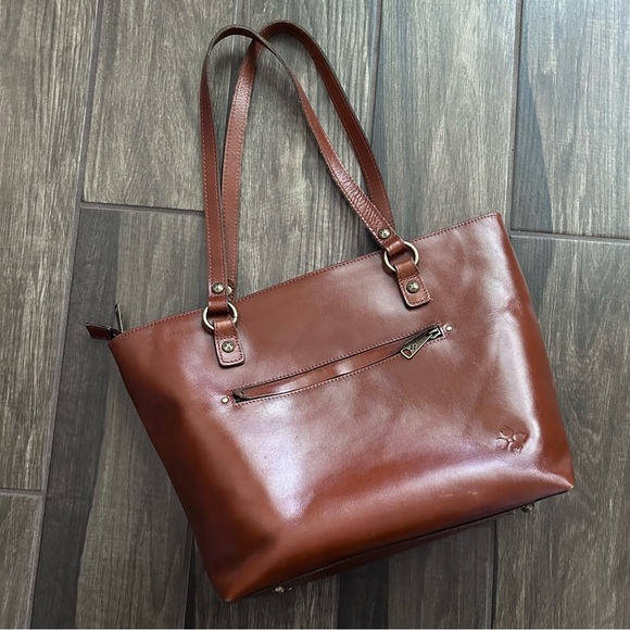 Patricia Nash Alessano Leather Shoulder Bag in Dark Tan - Picture 9 of 12